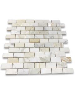 Calacatta Gold 1x2 Medium Brick Mosaic Tile Polished
