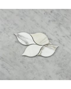 Calacatta Gold Marble Leaf Shape Medi Mosaic Tile Honed