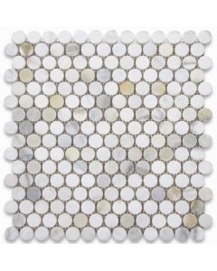 Calacatta Gold 3/4 inch Penny Round Mosaic Tile Polished