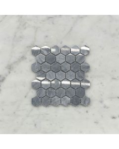 (Sample) Bardiglio Gray Marble 1 inch Hexagon Mosaic Tile Polished