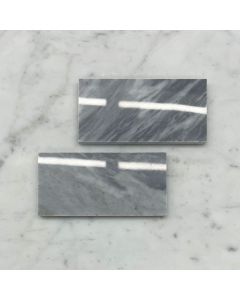 (Sample) Bardiglio Gray Marble 3x6 Subway Tile Polished