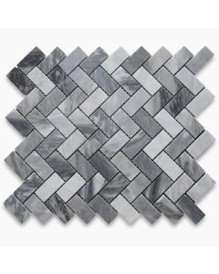 Bardiglio Gray 1x2 Herringbone Mosaic Tile Honed