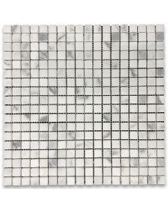 Statuary White Marble 5/8x5/8 Square Mosaic Tile Honed