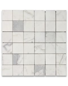 Statuary White Marble 2x2 Square Mosaic Tile Honed