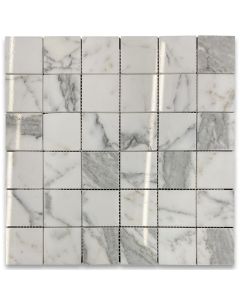 Statuary White Marble 2x2 Square Mosaic Tile Polished