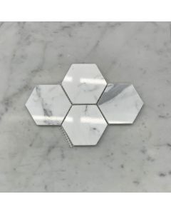 Statuary White Marble 3 inch Hexagon Mosaic Tile Polished