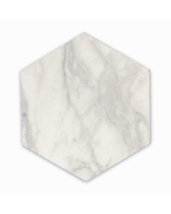 Statuary White Marble 6 inch Hexagon Tile Honed