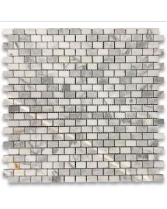 Statuary White Marble 5/8x3/4 Mini Brick Mosaic Tile Polished