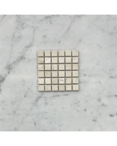 (Sample) Crema Marfil Marble 5/8x5/8 Square Mosaic Tile Tumbled