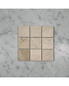 (Sample) Crema Marfil Marble 2x2 Square Mosaic Tile Polished