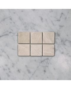 (Sample) Crema Marfil Marble 2x2 Square Mosaic Tile Tumbled