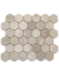 Crema Marfil 2 inch Hexagon Mosaic Tile Tumbled