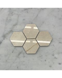 (Sample) Crema Marfil Marble 3 inch Hexagon Mosaic Tile Polished