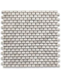 Crema Marfil Marble 5/8x3/4 Mini Brick Mosaic Tile Tumbled