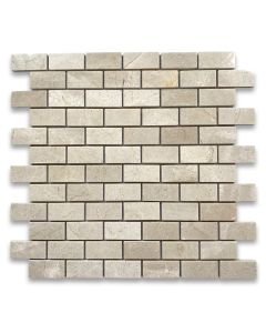 Crema Marfil 1x2 Medium Brick Mosaic Tile Polished