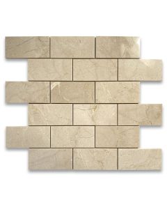 Crema Marfil 2x4 Grand Brick Subway Mosaic Tile Polished