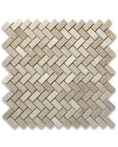 Crema Marfil 5/8x1-1/4 Herringbone Mosaic Tile Polished