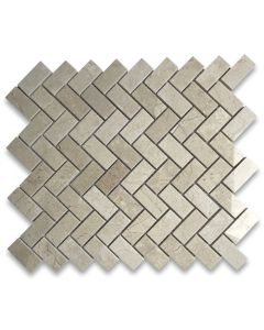 Crema Marfil 1x2 Herringbone Mosaic Tile Polished