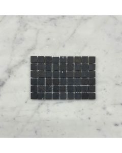 (Sample) Nero Marquina Black Marble 5/8x5/8 Square Mosaic Tile Honed