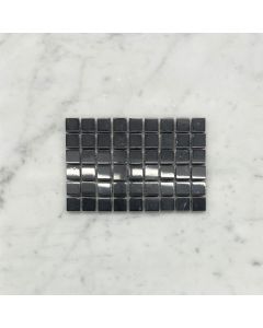 (Sample) Nero Marquina Black Marble 5/8x5/8 Square Mosaic Tile Polished