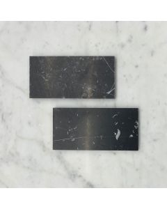 Nero Marquina Black Marble 3x12 Subway Tile Honed