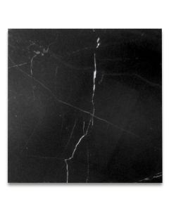 Nero Marquina Black Marble 12x12 Tile Honed
