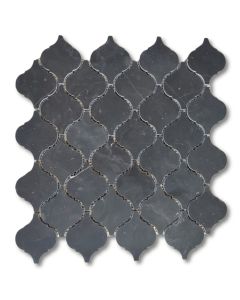 nero-marquina-black-marble-medium-arabesque-baroque-lantern-mosaic-tile-honed