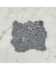 (Sample) Nero Marquina Black Marble Pebble Stone River Rocks Mosaic Tile Tumbled