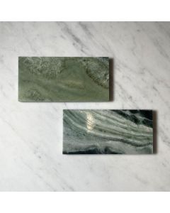 Sagano Vibrant Green Marble 3x6 Subway Tile Polished