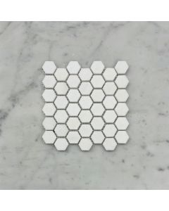 Thassos White 1 inch Hexagon Mosaic Tile Honed