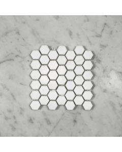 Thassos White 1 inch Hexagon Mosaic Tile Polished