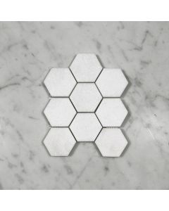 Thassos White 2 inch Hexagon Mosaic Tile Honed
