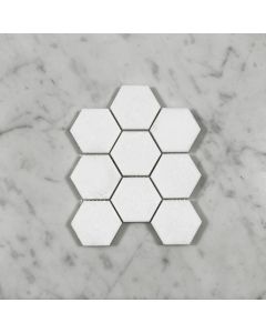 Thassos White 2 inch Hexagon Mosaic Tile Polished