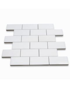Thassos White 2x4 Grand Brick Subway Mosaic Tile Polished