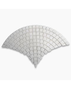 Thassos White Marble Fish Scale Scallop Fan Pattern Mini Mosaic Tile Honed