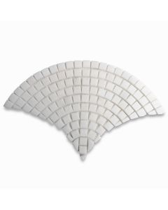 Thassos White Marble Fish Scale Scallop Fan Pattern Mini Mosaic Tile Polished