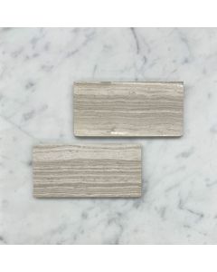 White Wood Grain 3x6 Subway Tile Polished