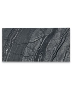 Silver Wave Black Forest Marble 3x6 Subway Tile Honed