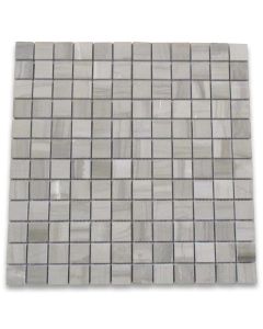 Athens Grey Wood Grain 1x1 Square Mosaic Tile Polished