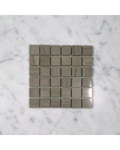 (Sample) Athens Grey Wood Grain Marble 1x1 Square Mosaic Tile Polished