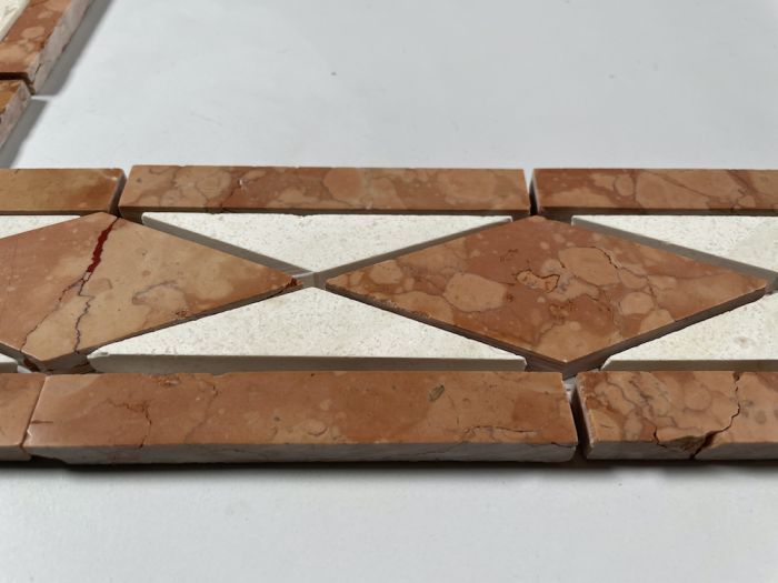 Classic Rossa 3x7.9 Marble Mosaic Border Listello Tile Polished