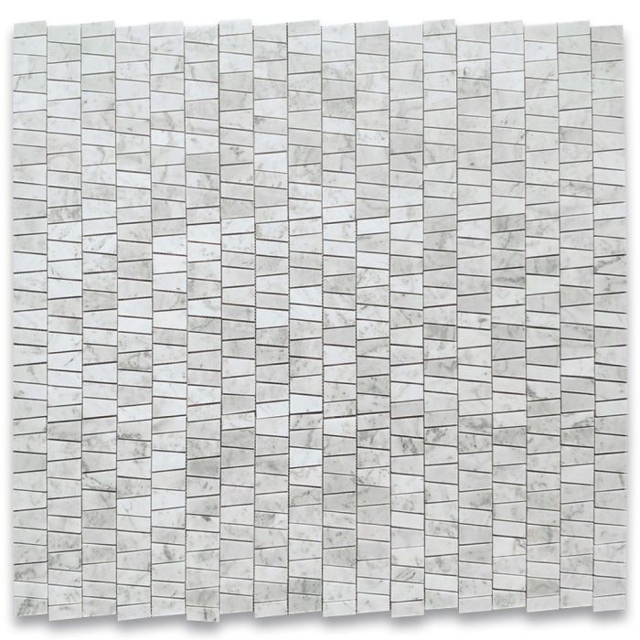 Carrara White Marble 2 inch Trapezoid Mosaic Tile Honed