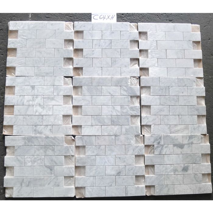 Carrara White Marble 2x4 Grand Brick Subway Mosaic Tile Honed