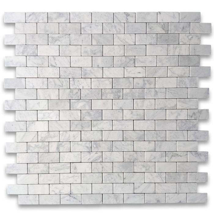 Carrara White Marble 2x4 Grand Brick Subway Mosaic Tile