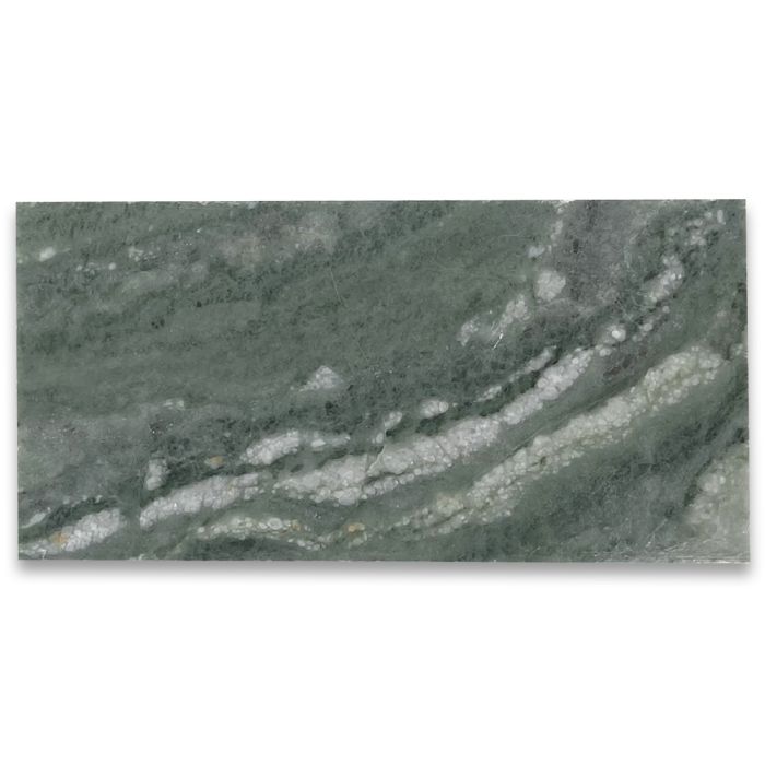 Sagano Vibrant Green Marble 3x6 Subway Tile Honed - Stone Center