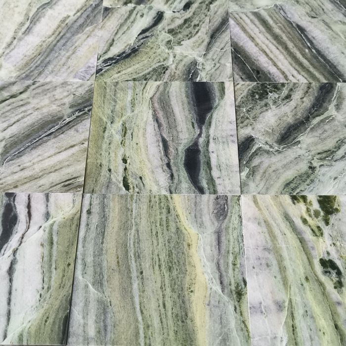 Sagano Vibrant Green Marble 6x6 Tile Honed - Stone Center Online